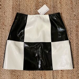 Faux leather Check Skirt- NWT never worn